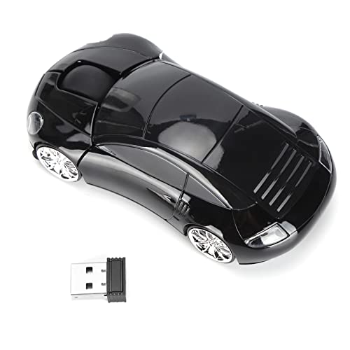 KIMISS Laptop-Maus Smart, 2,4 G Kabellos mit Gaming-Auto CarShaped Tragbarer USB-Empfänger für Bürocomputer Tablet (Schwarz) (Schwarz) Bild 6