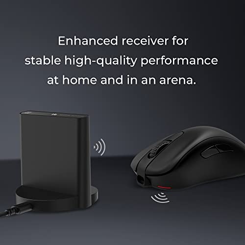 BenQ - Zowie EC3-CW Kabellose Ergonomische Esports Gaming Maus, Verbesserter Empfänger, Mausrad mit 24 Stufen, Ohne Treiber, Große Kleine, Schwarz Bild 6