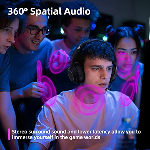 SoundMAGIC P60BT GM Performance Wireless Gaming Headset - Surround Sound 2.4GHz USB/Bluetooth Headphones 50 Hours Lasting Lower Latency Compatibility for PC Mobile PS4 PS5 Xbox Consoles Bild 3