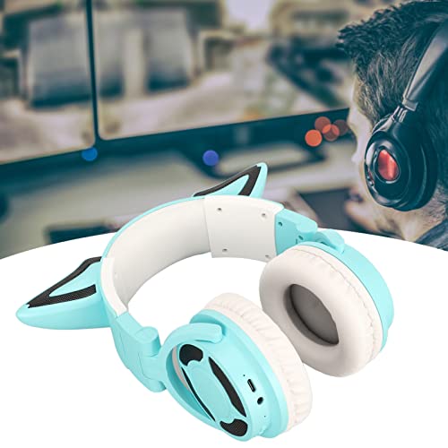 RGB Katzenohr Kopfhörer, BT 5.3 Gaming Headset, Kabelloses Rauschunterdrückungs USB C Faltbares Gaming Headset mit 7.1 Surround Sound Mikrofon Zum Hören Bild 5