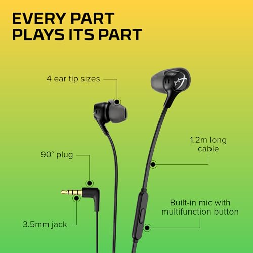 HyperX Cloud Earbuds II Gaming-Ohrhörer mit Mikrofon, Schwarz Bild 6