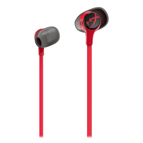 HyperX Cloud Earbuds II, Kabelgebundene Gaming-Ohrhörer, 14-mm-Treiber, Integriertes Mikrofon, 4 Ohrstöpsel-Größen, 3,5-mm-Anschluss, inkl. Hartschalenetui, für PC, Konsole, Mobilgeräten, Rot Bild 1