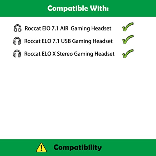 Prime Ersatz Ohrpolster Kissen Kompatibel mit Roccat ElO 7.1 AIR Headset/ELO 7.1 USB Headset/ELO X Stereo Gaming Headset Ohrpolster mit weicherem Proteinleder/Memory-Schaum Bild 2