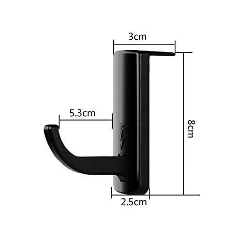 Kopfhörerhalter 6 Stück, Schwarz, Weiß, ABS und 3M doppelseitig selbstklebend, Headset Halter Monitor, Ständer mit Stick-on Haken, für alle Kopfhörer, Selbstklebend Bild 3