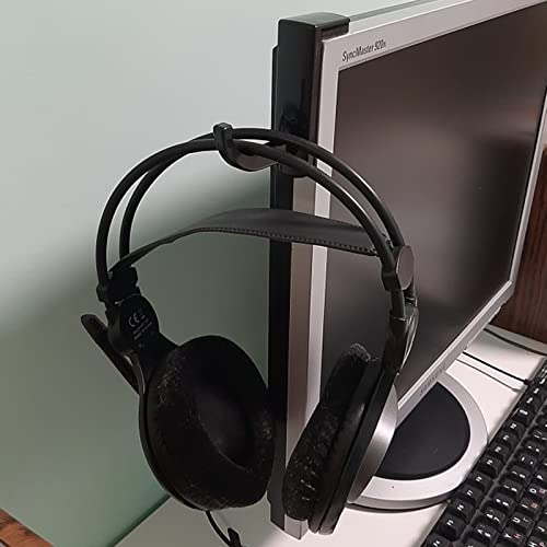 Kopfhörerhalter 6 Stück, Schwarz, Weiß, ABS und 3M doppelseitig selbstklebend, Headset Halter Monitor, Ständer mit Stick-on Haken, für alle Kopfhörer, Selbstklebend Bild 6