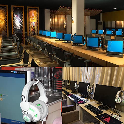 Kopfhörerhalter 6 Stück, Schwarz, Weiß, ABS und 3M doppelseitig selbstklebend, Headset Halter Monitor, Ständer mit Stick-on Haken, für alle Kopfhörer, Selbstklebend Bild 7
