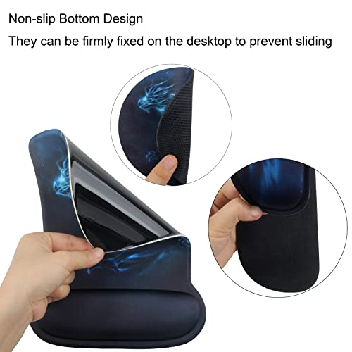 Mauspad mit Handauflage, Mauspad mit Gelkissen und Ergonomische Memory Foam Tastatur Handgelenkauflage Set Mit Untersetzer, Wasserdicht Mausunterlage für Computer und Laptop Bild 5