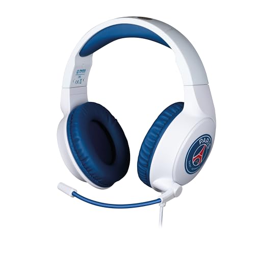 Konix PSG Kabelgebundenes Over-Ear-Gaming-Headset PC, PS5, Switch 2 und Xbox Series X|S - 45°-Mikrofon - 1,5 m Kabel - Weiß und Blau Bild 1