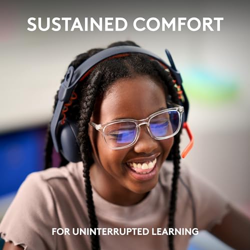 Logitech Zone Learn kabelgebundenes Headset mit Mikrofon für Schüler, Bequeme und verstellbare Passform für Kinder, 3,5 mm AUX, für Windows/macOS/iPadOS/Android/Mobilgeräte - On-Ear, Blau Bild 3