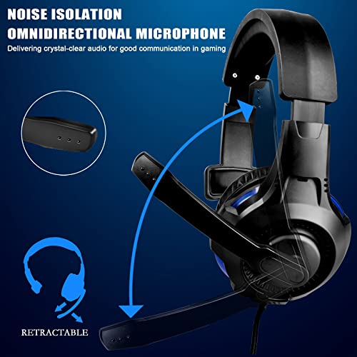 Joso Gaming-Headset für PS5 PS4, 3,5 mm kabelgebundenes Online-Gaming-Headsets mit Mikrofon für Xbox One/Xbox Series X/S/PS5 4/PS4 Pro/PS4/N-Switch/Lite/Steam Deck/Laptop/Smartphone/Office Business Bild 5