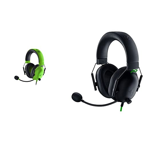 Razer BlackShark V2 X - Multi-Plattform kabelgebundenes Esports-Headset Grün & BlackShark V2 X - Premium Esports Gaming Headset (Kabelgebundene Kopfhörer mit 50mm-Treiber) Schwarz Bild 1