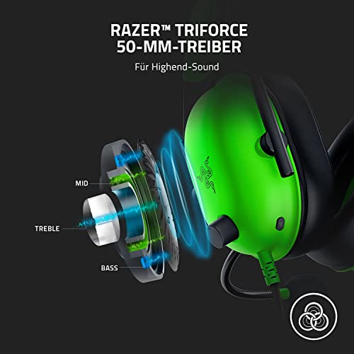 Razer BlackShark V2 X - Multi-Plattform kabelgebundenes Esports-Headset Grün & BlackShark V2 X - Premium Esports Gaming Headset (Kabelgebundene Kopfhörer mit 50mm-Treiber) Schwarz Bild 3