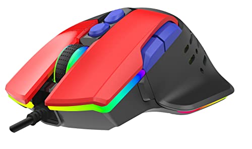 Econo EliteForce 9D Gaming-Maus, kabelgebunden, USB-Gaming-Maus mit optischer Maus, Schaltern, 8 programmierbare Tasten, einstellbare RGB-Modi, 12000 Dpi, für PC/Mac/Laptop, Gamer, Abfragerate 1000 Hz Bild 3