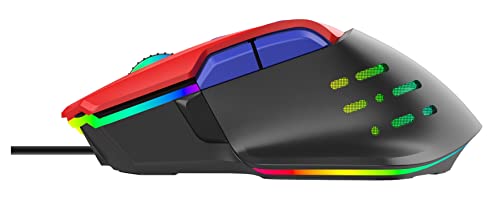 Econo EliteForce 9D Gaming-Maus, kabelgebunden, USB-Gaming-Maus mit optischer Maus, Schaltern, 8 programmierbare Tasten, einstellbare RGB-Modi, 12000 Dpi, für PC/Mac/Laptop, Gamer, Abfragerate 1000 Hz Bild 4