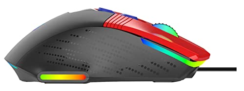 Econo EliteForce 9D Gaming-Maus, kabelgebunden, USB-Gaming-Maus mit optischer Maus, Schaltern, 8 programmierbare Tasten, einstellbare RGB-Modi, 12000 Dpi, für PC/Mac/Laptop, Gamer, Abfragerate 1000 Hz Bild 5