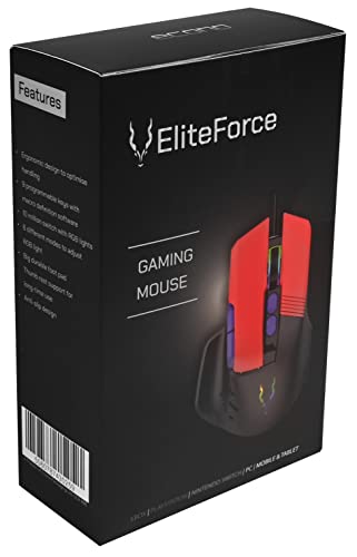 Econo EliteForce 9D Gaming-Maus, kabelgebunden, USB-Gaming-Maus mit optischer Maus, Schaltern, 8 programmierbare Tasten, einstellbare RGB-Modi, 12000 Dpi, für PC/Mac/Laptop, Gamer, Abfragerate 1000 Hz Bild 7