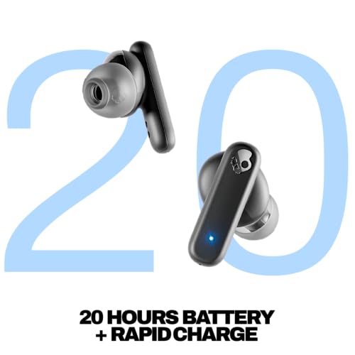 Skullcandy Smokin' Buds In-Ear Wireless-Kopfhörer, 20 Std. Akkulaufzeit, 50% nachhaltiger Kunststoff, Mikro, kompatibel mit iPhone, Android und Bluetooth-Geräten - Schwarz Bild 3