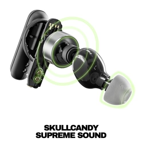 Skullcandy Smokin' Buds In-Ear Wireless-Kopfhörer, 20 Std. Akkulaufzeit, 50% nachhaltiger Kunststoff, Mikro, kompatibel mit iPhone, Android und Bluetooth-Geräten - Schwarz Bild 6