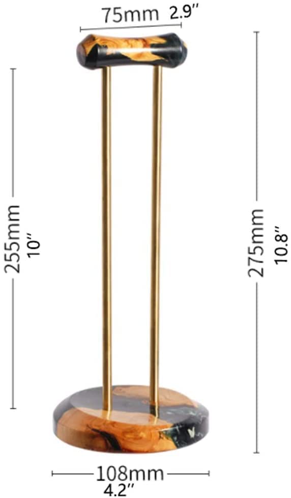 Kopfhörerständer Kopfhörerhalter Kopfhörerständer Aus Holz, Desktop-Headset-Halter Mit Messing-Stützstange, Kopfhörerhalter, Gaming-Zubehör Headset Ständer Kopfhörer Ständer (Blue : A) Bild 3
