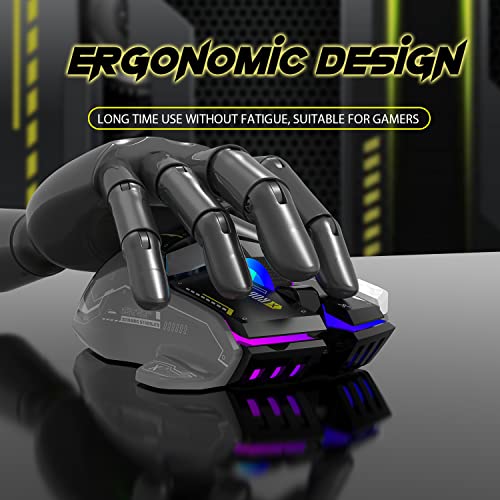 G6 Tri-Mode-Maus, kabelgebundene 2,4-G-Bluetooth-Maus Typ C mit 11 RGB-Hintergrundbeleuchtung, mechanische Gaming-Maus mit 10 Tasten und Feuertaste, Einstellbarer DPI, Windows Bild 7