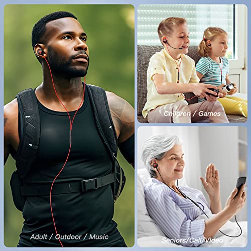 In Ear Kopfhörer, Gaming Kopfhörer mit Kabel und Mikrofon, Lärmminderung, Stereo-Bassleistung, 3,5 mm Klinkenstecker Earbuds, In-Ear Ohrhörer für Phone, MP3/MP4 Player, Computer, Tablet (Rot) Bild 7