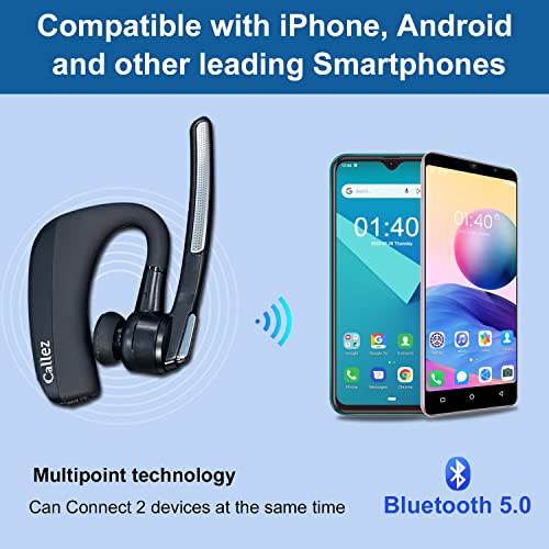 Headset Bluetooth mit CVC8.0 Dual Mikrofon Noise Cancelling, Kabellos Kopfhörer V5.0 Wireless Headset Handy für iPhone Samsung Smartphone Autofahren Business Office, Klar Chat, Super Leicht Bild 5