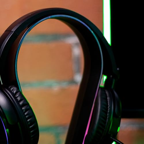 Stealth LED Light Up Gaming Headset Ständer in Schwarz für PS4, PS5, Xbox, Switch und PC - USB-betrieben mit Aufbewahrungsbasis und 12 RGB Beleuchtungsmodi Bild 6