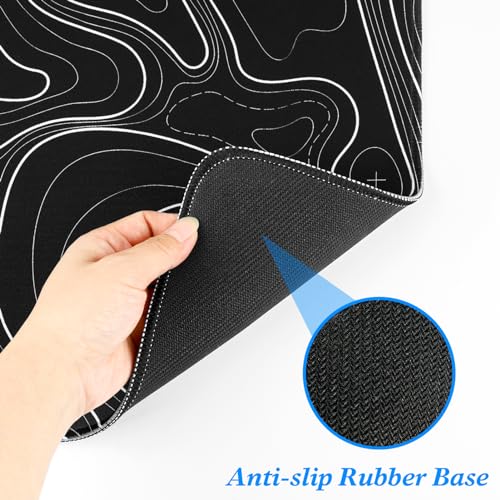 Mauspad XXL Erweiterte Große Maus Pad ,Gaming Mouse Schreibtisch Pad, 31.5x11.8inch Lange Tastatur Matte Mousepad 3mm Rutschfester Basis und genähter Rand (Schwarze Karte, Extended ) Bild 7