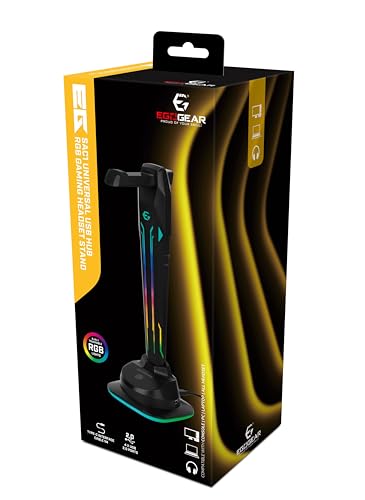 SAC1 - Universal Gaming Headset Stand - 4 USB 2.0 Ports - 6-in-1 Touch RGB Lighting - Non-Slip Rubber Base Bild 2
