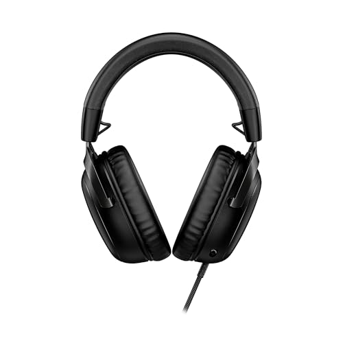 HyperX Cloud III – Kabelgebundenes Gaming-Headset, PC, PS5, Xbox Series X|S, abgewinkelte 53mm-Treiber, DTS, Memory-Schaum, Stabiler Rahmen, ultraklares 10mm-Mikrofon, USB-C, USB-A, 3,5mm, Schwarz Bild 2