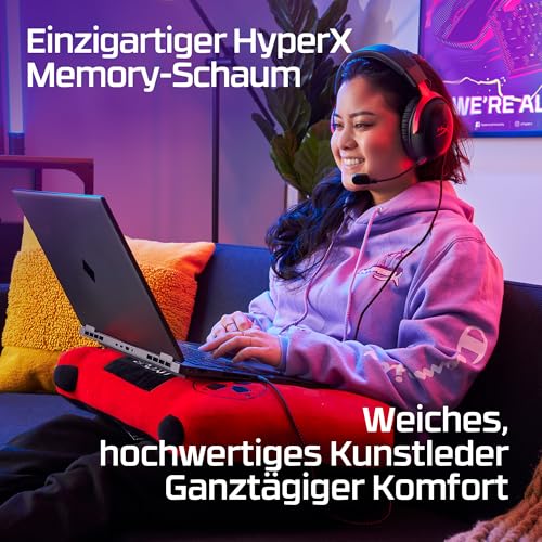 HyperX Cloud III Gaming-Headset Kabelgebunden – 53-mm-Treiber, Memory Foam, DTS, Noise-Cancelling Mikrofon, USB-C/USB-A/3,5mm, für PC, PS5, PS4, Xbox, Switch, Mac – Schwarz/Rot Bild 2