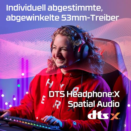 HyperX Cloud III Gaming-Headset Kabelgebunden – 53-mm-Treiber, Memory Foam, DTS, Noise-Cancelling Mikrofon, USB-C/USB-A/3,5mm, für PC, PS5, PS4, Xbox, Switch, Mac – Schwarz/Rot Bild 3