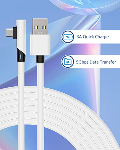 Link Kabel 3M Kompatibel mit Meta Quest 3/Quest 2/Pro, PICO4/Pro, High Speed PC Datenübertragung mit 5Gbps, USB3.2 gen1 zu USB C Kabel Zubehör für VR Headset und Gaming PC Bild 4