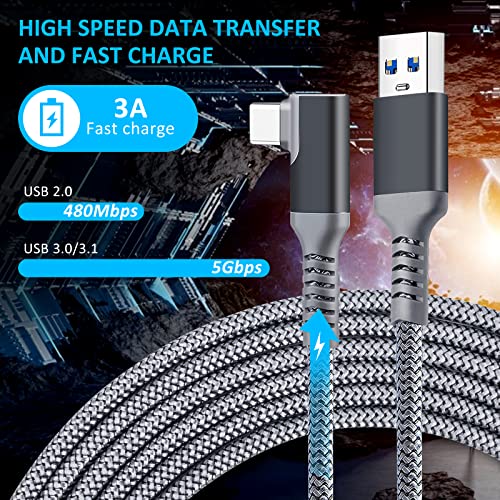 Link Kabel 6M Kompatibel mit Meta Quest 3/Quest 2/Pro, PICO4/Pro, USB A zu C Kabel Zubehör mit 5Gbps Datenübertragung, Nylon geflochtenes USB3.0 für VR Headset und Gaming PC Bild 2