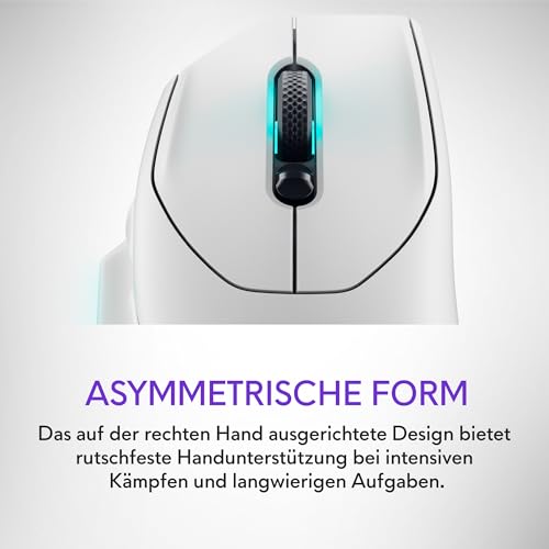 Alienware AW620M Wireless Gamingmaus, 26.000 DPI, 650 IPS, kabelgebundenes Gaming mit 1.000-Hz-Polling 2,4-GHz-USB-C-WLAN-Dongle, AlienFX-RGB, Lunar Light Bild 2