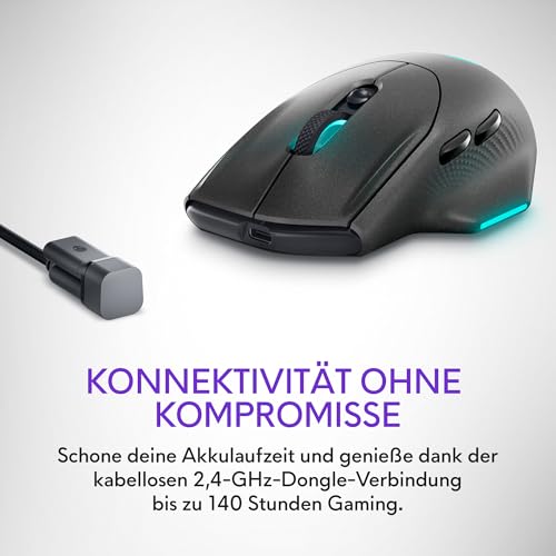 Alienware AW620M kabellose Gaming Mouse - Dark Side of The Moon Bild 6