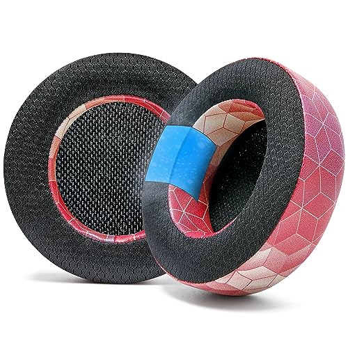 WC Freeze Virtuoso – Ersatz-Ohrpolster aus Hybridgewebe mit Kühlgel für das Corsair Virtuoso Gaming-Headset, hergestellt von Wicked Cushions, verbesserte Dicke und Schallisolierung | Hex Red Bild 1