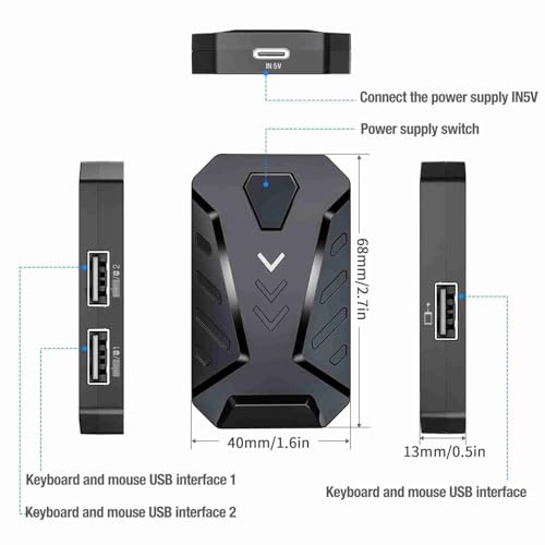 Maus- und Tastaturkonverter,Q1 Tastatur und Maus Konverter para Juegos Konverter Bluetooth Adapter für Pubg Handy Mix Pro Pomya Gaming Adapter Guide Bild 2