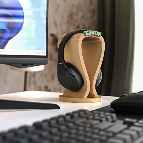 Kopfhörerständer mit Wunschtext | Personalisiert | Headset Halter für Over-Ear-Kopfhörer | Gaming & PC Zubehör, Geschenkidee für Gamer & Technik-Fans Bild 2