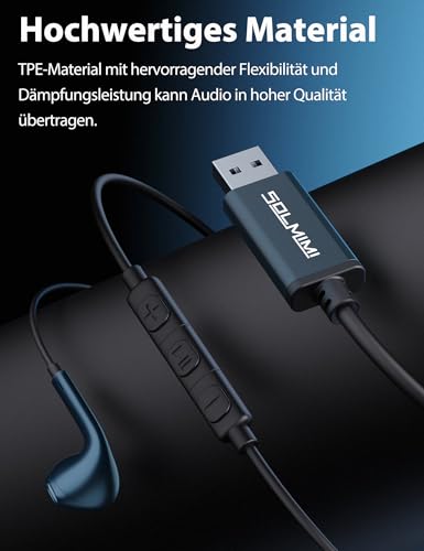 USB In Ear PC Headset mit eingebautem Mikrofon Lautstärkeregler USB Kabelgebundener Gaming Kopfhörer für PC PS4 PS5 Laptop Desktop Chromebook Home Office Online Courses Skype Zoom - 2m Bild 4