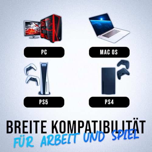 KLIM Thunder Wireless Gaming Keyboard und Maus Combo - New 2023 - Wireless Backlit Tastatur mit langlebigem integriertem Akku + 4800 DPI RGB Kabellose Gaming Mouse für PC Bild 6
