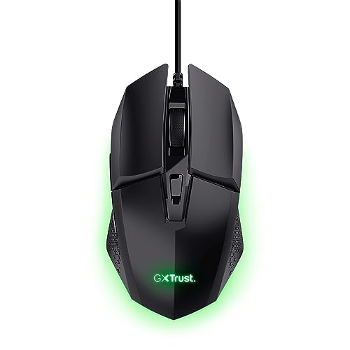 Trust Gaming GXT 109 Felox Gaming Maus mit 6 Programmierbare Tasten, Mehrfarbige LED-Beleuchtung, 200-6400 DPI, USB Kabel 150 cm, PC Maus mit Integrierte Software für Computer/Laptop - Schwarz Bild 1