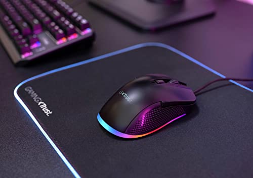 Trust Gaming GXT 922 Ybar Gaming Maus, 68% Recycelten Materialien, RGB LED-Beleuchtung, 6 Programmierbare Tasten, 200-7200 DPI, USB Kabel 2,1 m, PC Maus mit Software für Computer/Laptop - Schwarz Bild 7