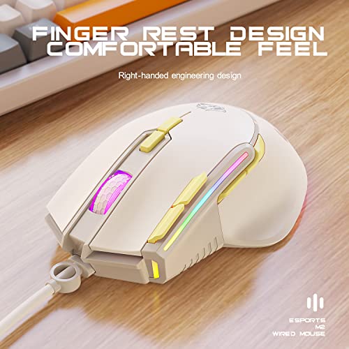 ZIYOU LANG M2 Kabelgebundene Esports Gaming Maus RGB einstellbar 12800 hohe DPI, LED Hintergrundbeleuchtung 9 programmierbare Tasten Seitentasten PC Gaming Mäuse, Honeycomb Shell Design für PC Win MAC Bild 3
