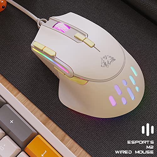 ZIYOU LANG M2 Kabelgebundene Esports Gaming Maus RGB einstellbar 12800 hohe DPI, LED Hintergrundbeleuchtung 9 programmierbare Tasten Seitentasten PC Gaming Mäuse, Honeycomb Shell Design für PC Win MAC Bild 5