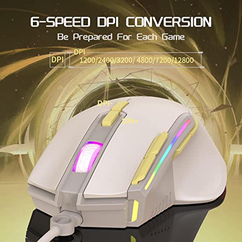 ZIYOU LANG M2 Kabelgebundene Esports Gaming Maus RGB einstellbar 12800 hohe DPI, LED Hintergrundbeleuchtung 9 programmierbare Tasten Seitentasten PC Gaming Mäuse, Honeycomb Shell Design für PC Win MAC Bild 6