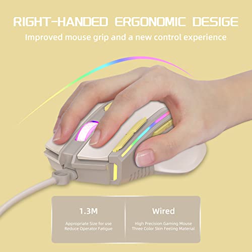 ZIYOU LANG M2 Kabelgebundene Esports Gaming Maus RGB einstellbar 12800 hohe DPI, LED Hintergrundbeleuchtung 9 programmierbare Tasten Seitentasten PC Gaming Mäuse, Honeycomb Shell Design für PC Win MAC Bild 7
