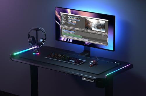 Cougar E-DEIMUS 120 RGB Elektrischer Gaming-Schreibtisch mit USB-Hub – Schwarz Bild 2