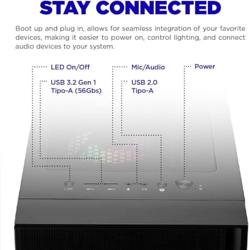 NSXGAMING Nova Desktop Gaming Computer (AMD Ryzen 5 5600G, 16GB 2*8GB DDR4 3600, 512Gb M2 NVME SSD, RGB Fans, W11 64-Bit Ready, Wify Ready, Maus und Tastatur) Bild 7
