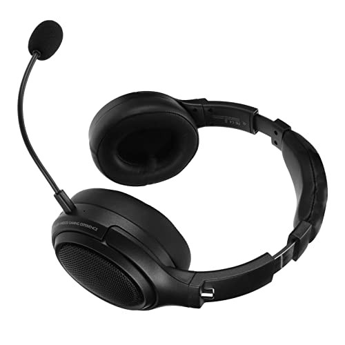 WINH Gaming-Headset, kabellos, PU ABS Gaming Headset 2,4 G 1000 mAh Akku Typ C Dongle USB für Desktop-PC (schwarz) Bild 3